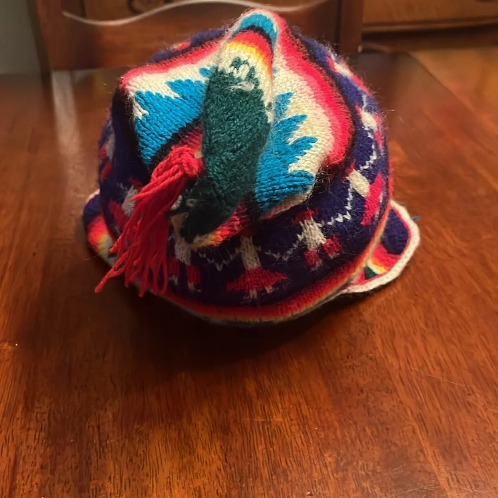 Handmade knit hat toboggan child's OS